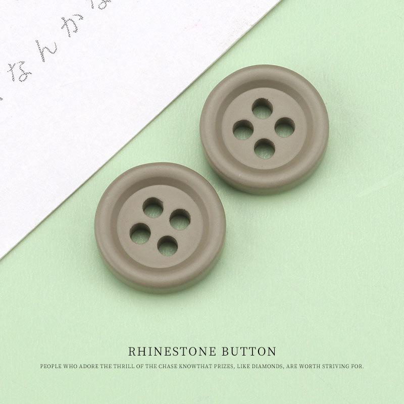 5pcs Color Round Edge Four Eyes Resin Buttons Buttons Shirt Accessories Women'S Shirts Versatile Clothes Decorative Buttons Small Buttons