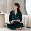 Pyjama en velours doré pour femmes 2025: Cardigan Gaufré avec Strass, Manches Longues et Pantalon, Vêtement d'Intérieur Luxueux pour Porter à l'Intérieur et à l'Extérieur