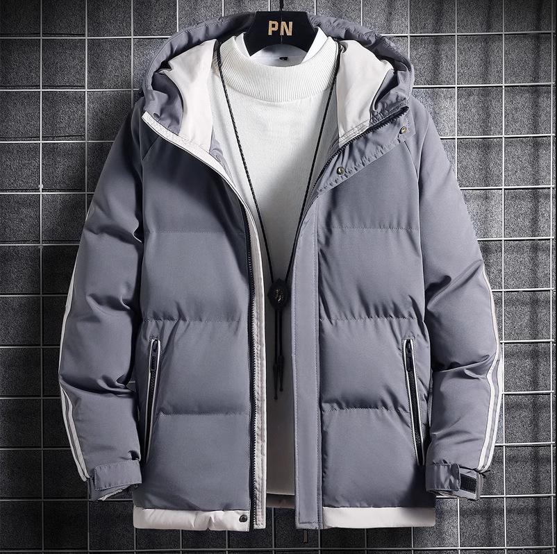Men's Hooded Plush Cotton Workwear Jacket - Trendy, Thick, Cold-Proof Winter Outerwear for Northeast Weather