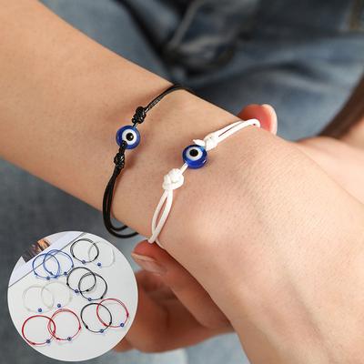 1 paar   Retro Kleur Touw Duivelsoog Handtouw Handgeweven Armbanden Koppel Vrienden Armband
