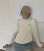 Women's Off-White College-Style Thick Embroidered Knit Sweater, Autumn/Winter Design
