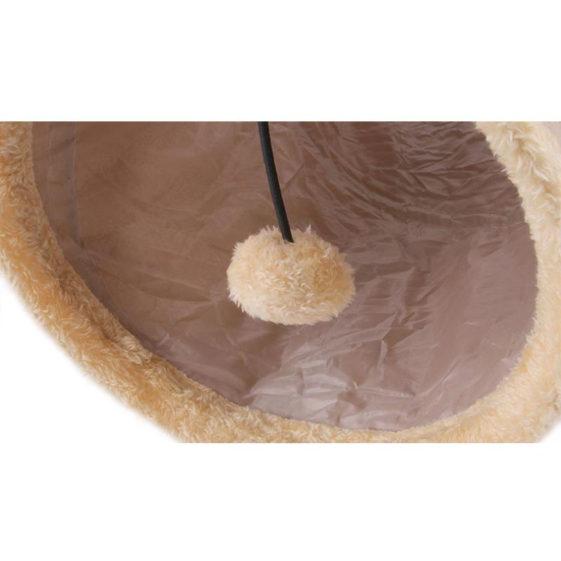 Wildleder-Katzentunnel, pädagogischer, zusammenklappbarer Katzenspielzeug-Bohreimer, Haustiertunnel, faltbar, verschleißfest