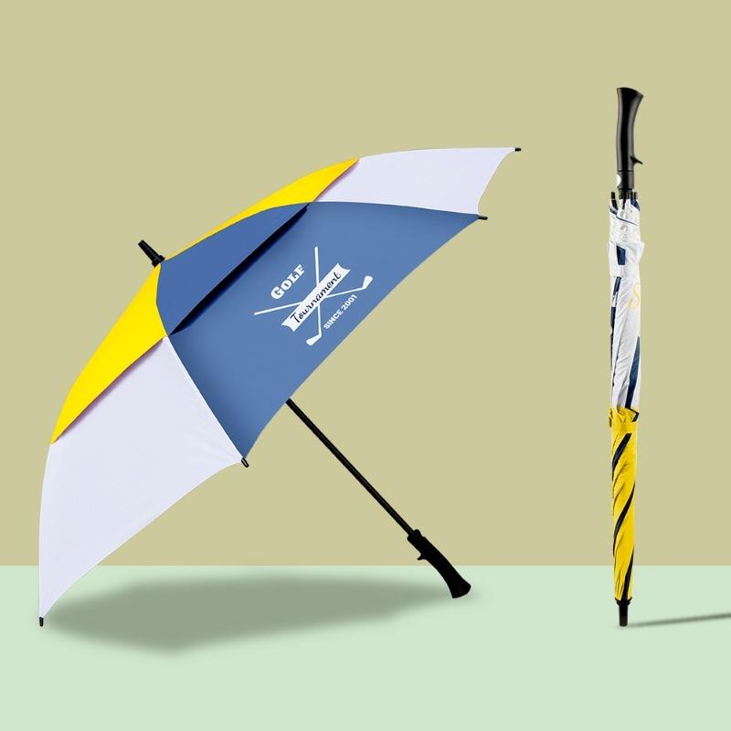 Large Golf Waterproof Umbrella Double-layer Long Handle Wind And Rain Resistant Straight Pole Umbrella Suitable 3-4 People