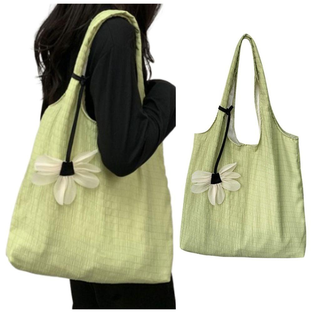 Sweet Women's Shoulder Bag Soft Shopping Bags Makeup Bags Solid Color Handbag Girls