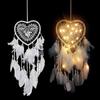 Dreamcatcher Pene Decor pandantiv Ornament luminescent Design în formă de inimă Agățator Dream Catcher pentru dormitor
