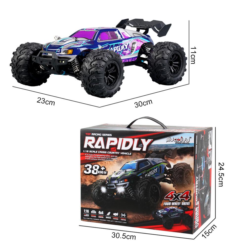 2.4G Remote Control High-Speed Off-Road Pickup Truck with Lights, Speed Up to 38KM/H, Stepless Speed Change Model Car.