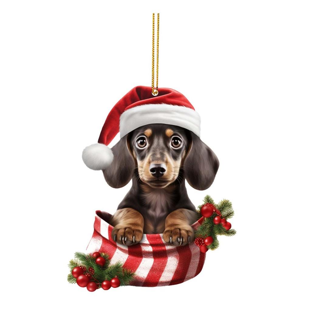 

Acrylic Pet Cute Christmas Ornament For Car Decoration And Mini Display Tree 1
