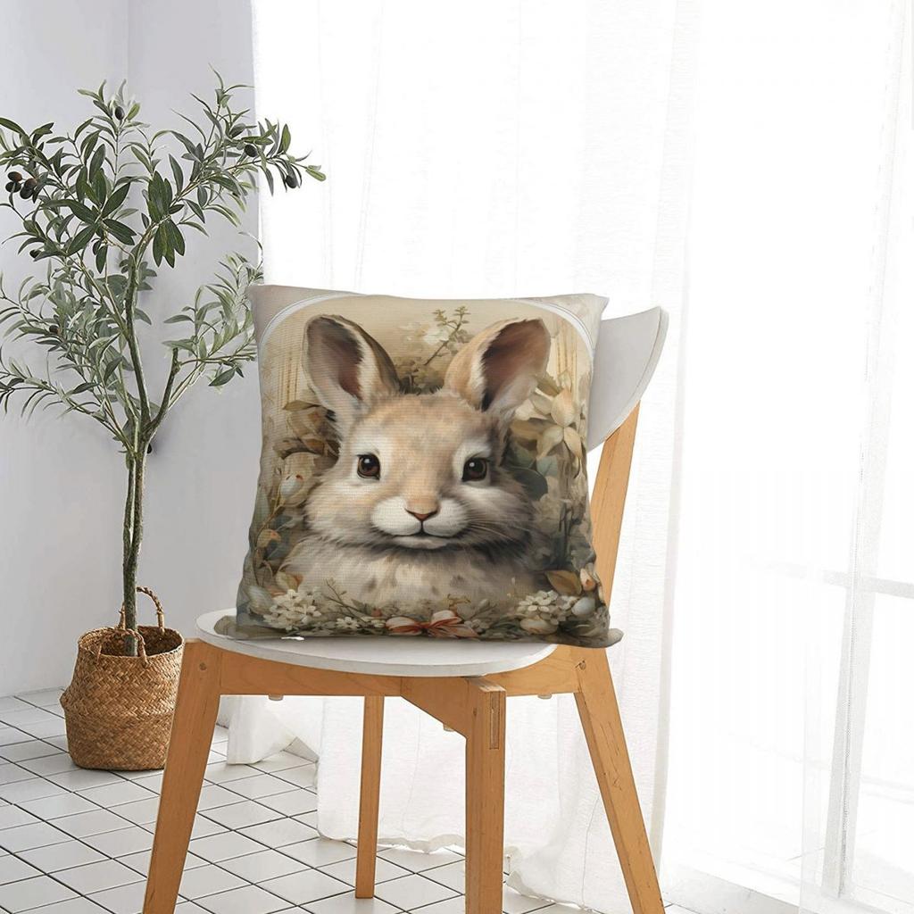 Capas de Almofada Coelhinho Ovos de Páscoa Capas de Almofada Decorativas Personalizadas Capa para Sofá de Casa 18"