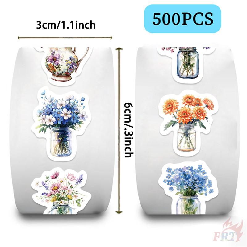 500Pcs/Roll Ins Flowers & Reading Kids Rewards Stickers - DIY Scrapbooks Album Decor Sealing Label Decals