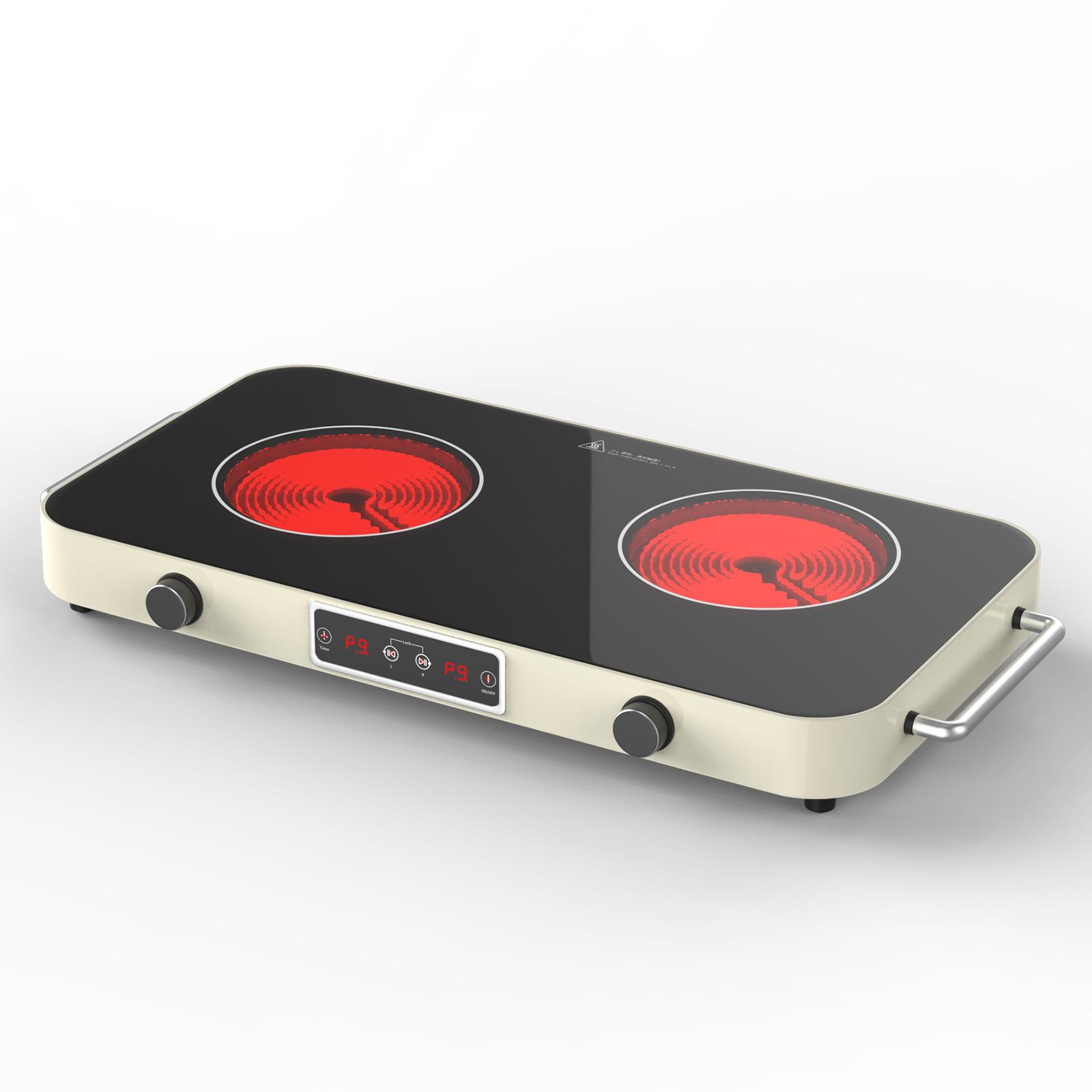 

Кухонная электрическая керамическая плита с двумя конфорками 2200 Вт, индукционная плита, инфракрасная электрическая керамическая плита для приготовления чая