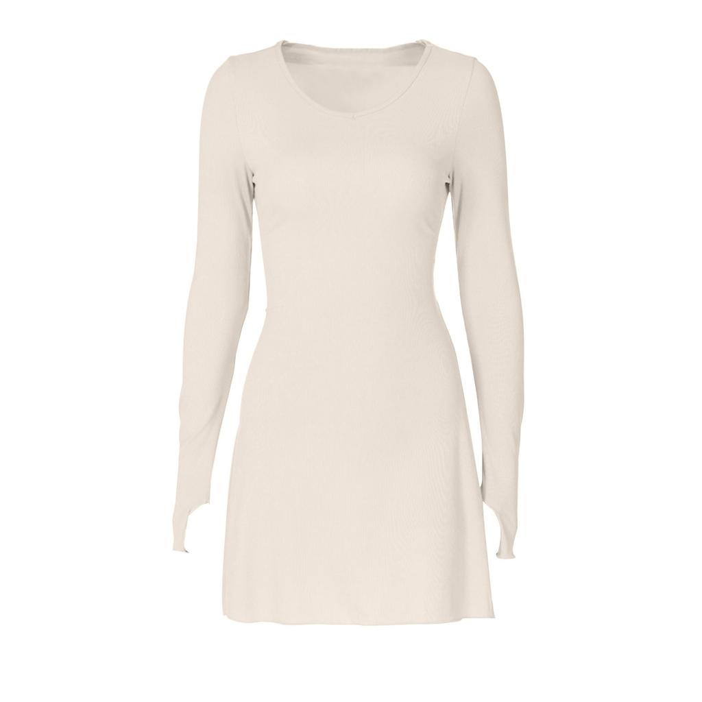 Women's Fashion Solid Color Back Tie Waist Dress