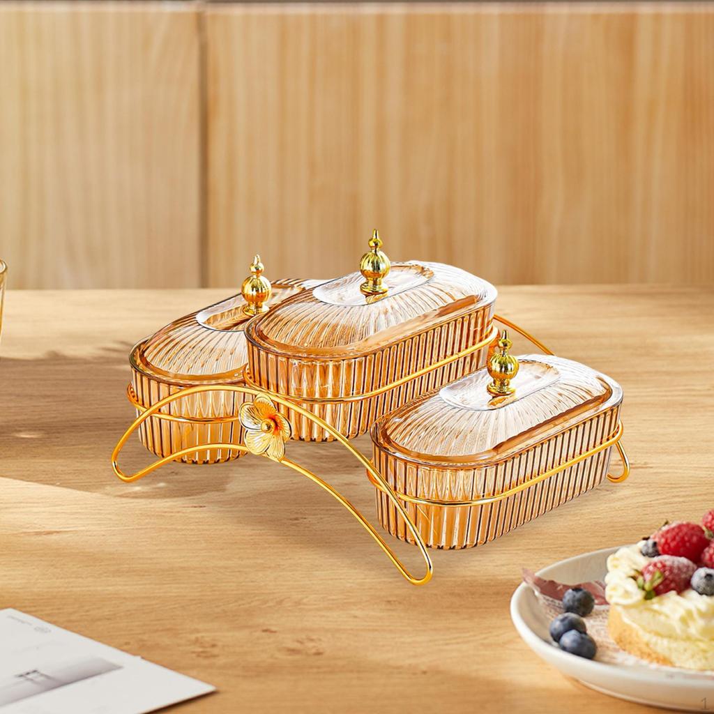 Dried Fruit Dish Appetizer Food Serving Tray with Lid Storage Container Snack Dishes for