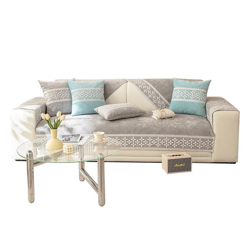 Chenille Bohemian Style Sofa Cushions Anti-Slip Warm And Cozy All-Season Sofa Cover Machine Washable Sofa Cover Cushion Cover