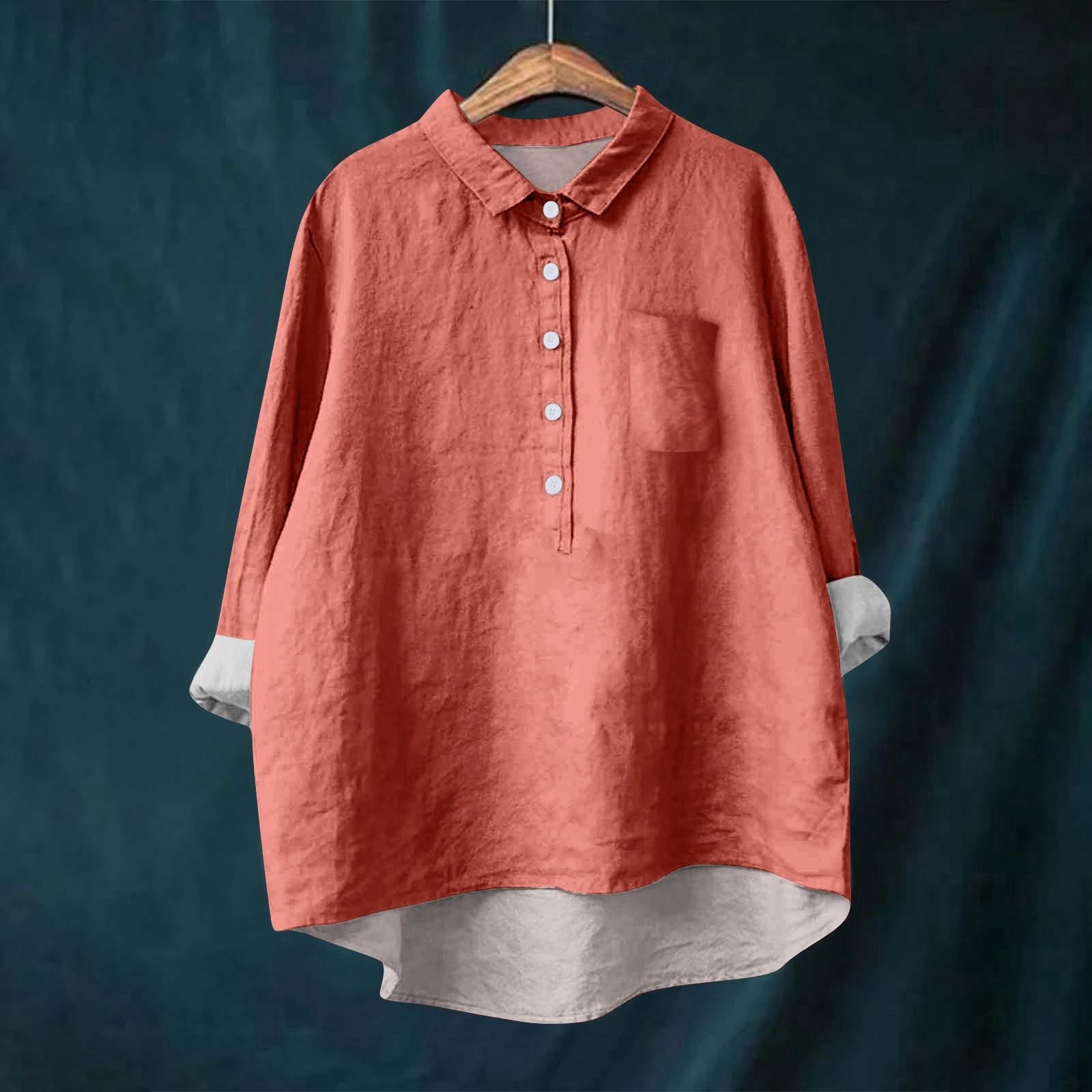 Женская рубашка-блузка с длинными рукавами и пуговицами — фото 16