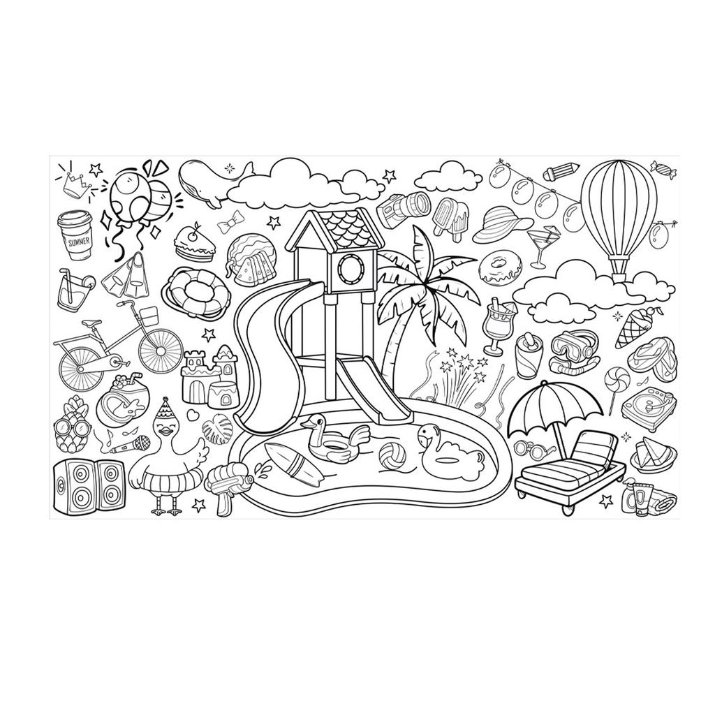 Hawaii Dekoration Papier Sommer Pool Eiscreme Party Kinderpuzzle DIY Malposter