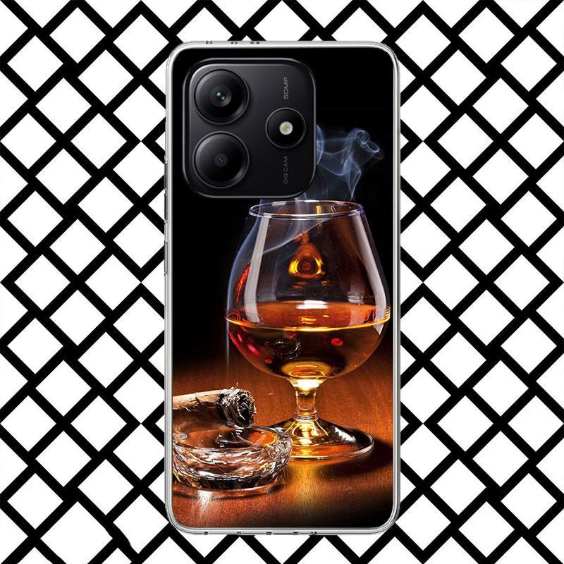 Cigar Whiskey Ice Drink Phone Case for Xiaomi Redmi Note 15 14 14S 13 12 12S 11 Pro Plus 11E 11T 11S 10S 5G Soft Cover Fundas Re