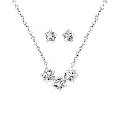 Gentle Style Five-pointed Star Necklace Star Earring Super Fairy Ear Piercing Earrings Necklace Women's New Trend