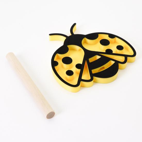 Bee Watering Station Insect Water Feeder Cup Butterfly Feeder with Wooden Stake Bee or Ladybug Shape Drinking Station for Garden Pollinators