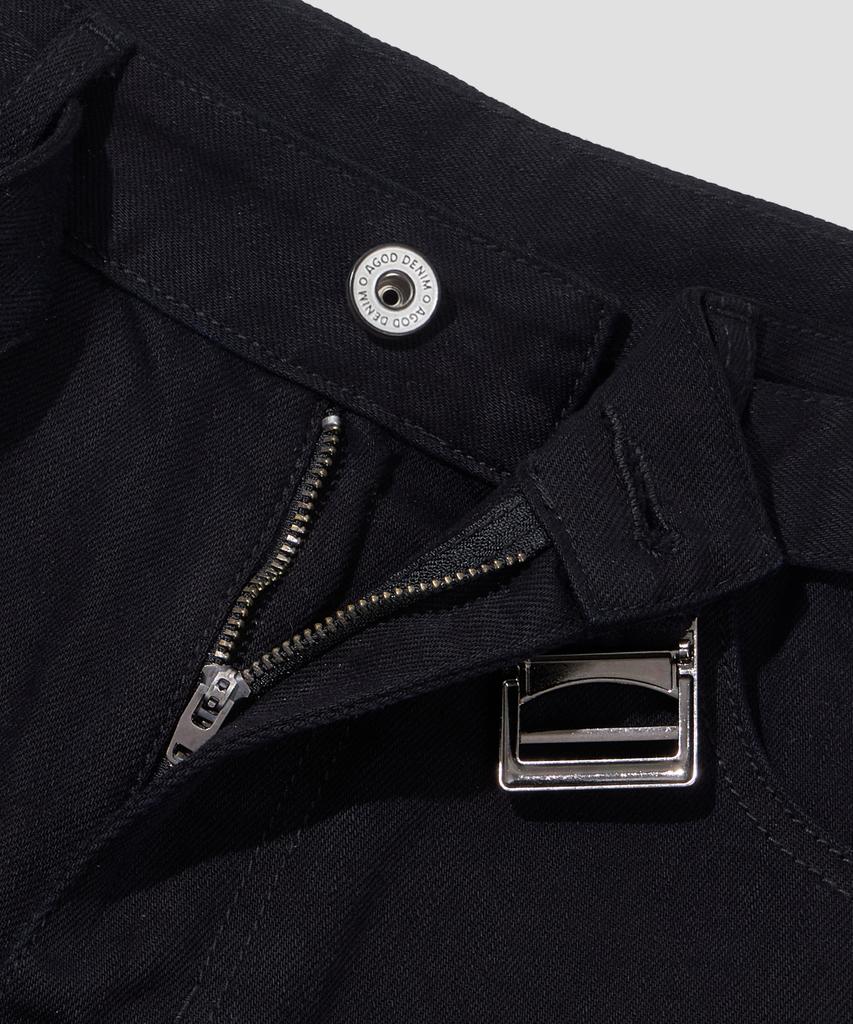 AGOD Belted Incision Cotton Bermuda Pants [Black]