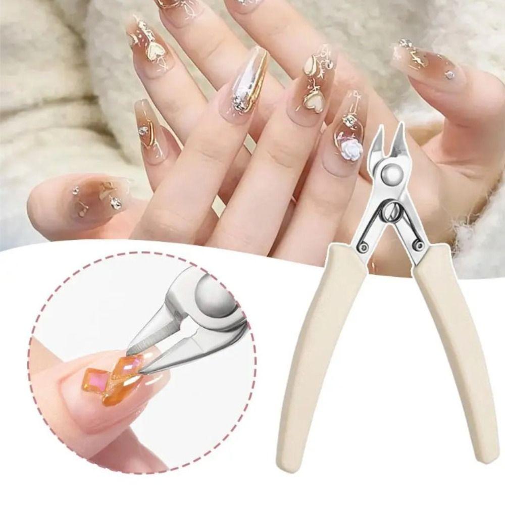 Pointed Nose Professional Nail Clipper Flat Nose Zircon Jewelry Cutting Machine  Manicure