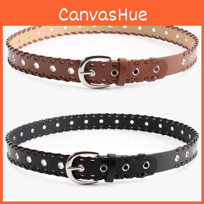 Punk Hiphop Women Pu Belt With Rope Punched Hollow Out Design For Wear Casual