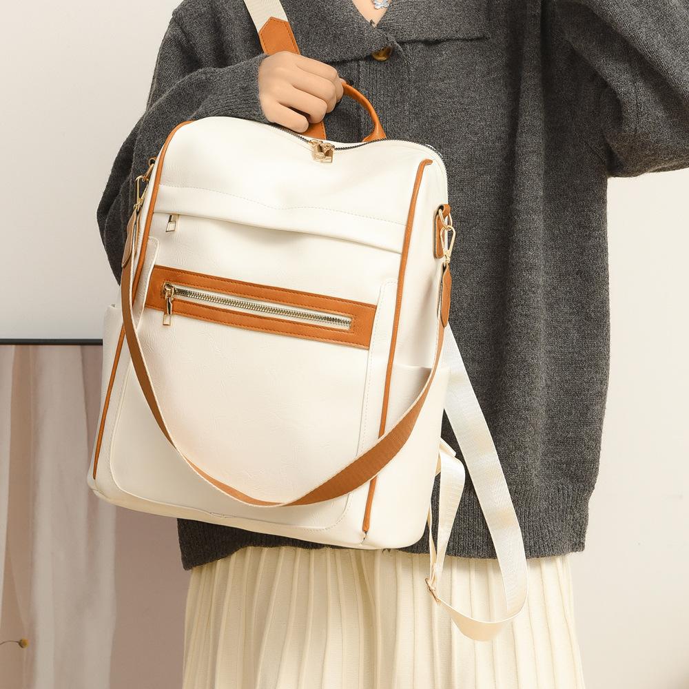 Korean Version of Foreign Style Women's Backpack Ins Style Simple Niche Fashion Commuter Schoolbag Multi-functional Storage Shoulder Bag