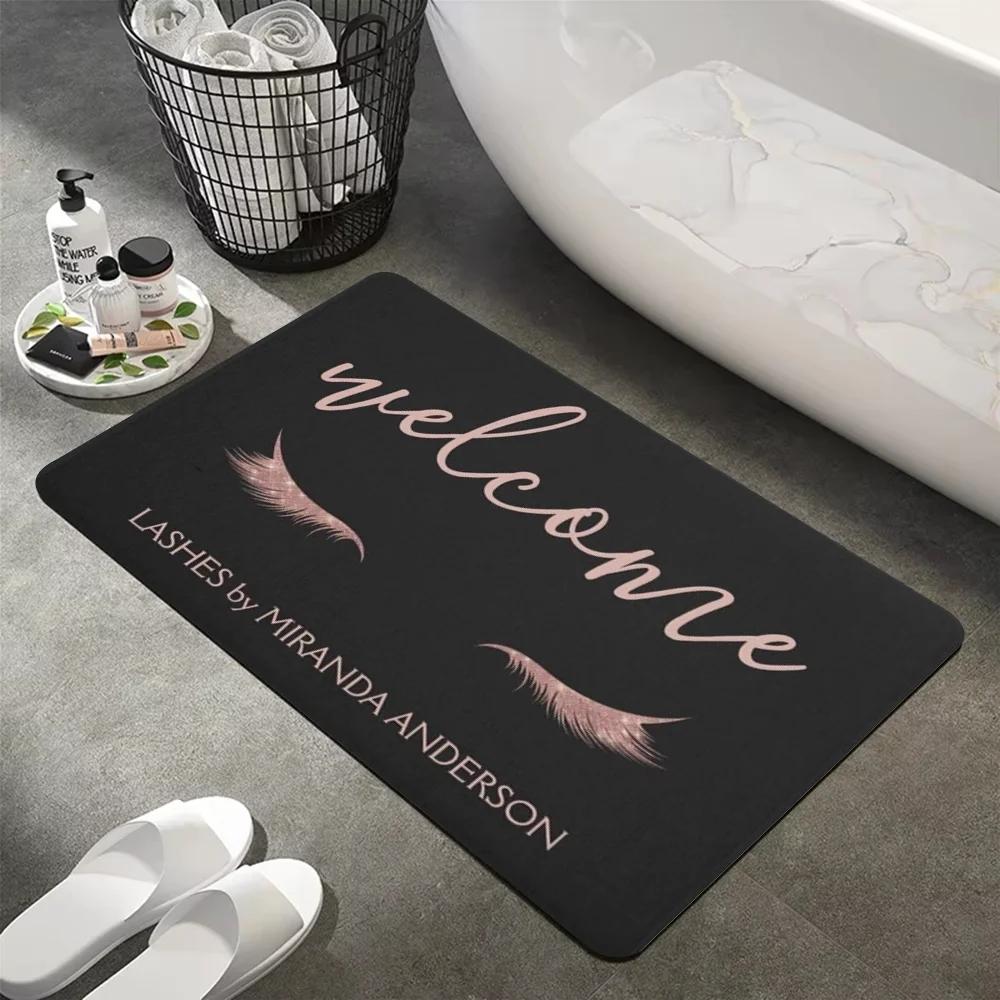 Eyelash Big Eyes Carpet Rose Powder Shiny Girl Room Door Dust Anti Slip Pad Living Room Bathroom Balcony Printed Bedside Rug