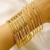 European Style Metal Bangle Set With Geometric Design For Womens Fashion Accessories