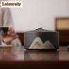 Glazed Painting Colorful Mountains Tea Box Organizer Moisture-proof Japanese Storage Tank Containers Tea Caddy Teaware Ornaments