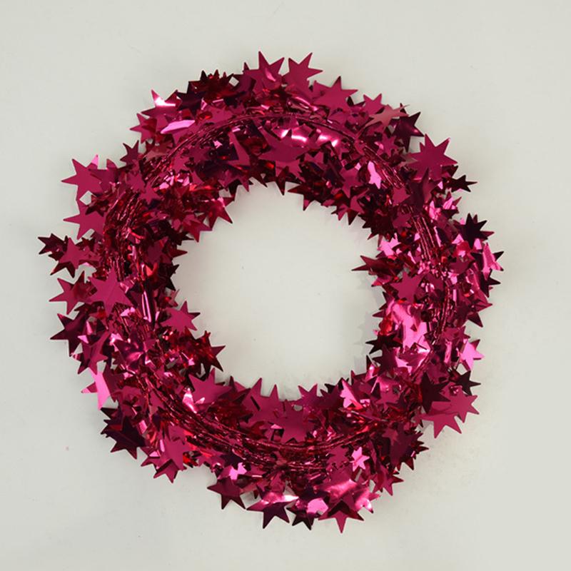 7.5m Christmas Wreath Decorative Iron Wire Star Aluminum Foil Drawstring Ribbon Christmas Tree Decorative Performance Props