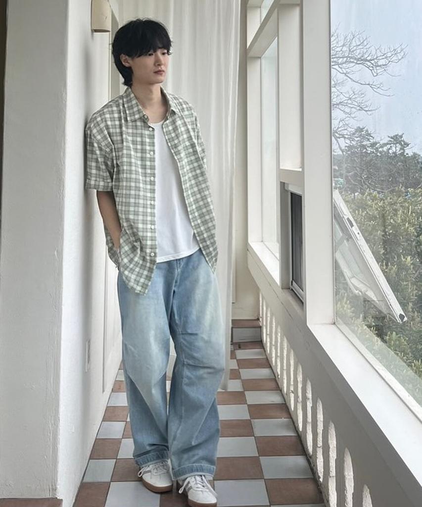 MINDBRIDGE [Air Cool] Check Oversized Short Sleeve Shirt - 2 Colors
