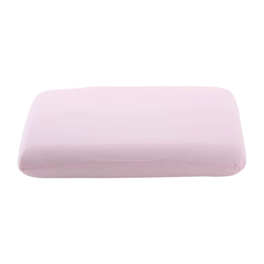 Solid Color Ice Silk Pillowcase High Elasticity Pillowslip Washable Pillow Cover Dormitory Pink-Zipper