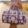 3DRetro Series Quilted Pleated Cotton Travel Bag Fashion Printed Women's Yoga Bag Handbag