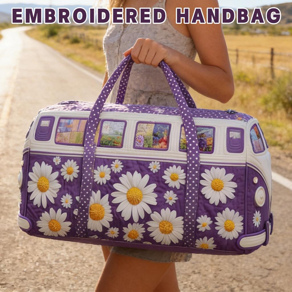 3DRetro Series Quilted Pleated Cotton Travel Bag Fashion Printed Women's Yoga Bag Handbag