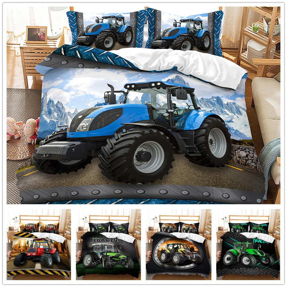 

Three-Piece Set Locomotive Machinery Personalized 3D Digital Printing Quilt Set Four-Piece Set 135 * 200 (two-piece set) 90g