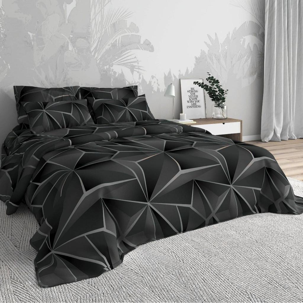 Three-Piece Bedding Home Textiles 3D Digital Printing Quilt Cover Sheet Kit