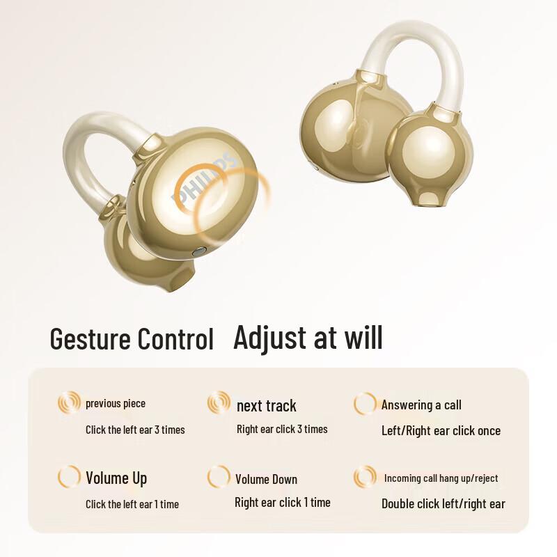 Philips TAT3469 Open-Ear Bluetooth Ear-Clip Headphones