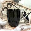 Military Style Stripe Ceramic Mug - Creative Defense Design, Faux Enamel Finish