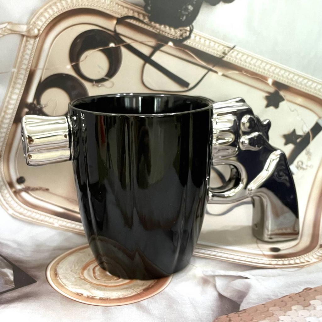 Military Style Stripe Ceramic Mug - Creative Defense Design, Faux Enamel Finish