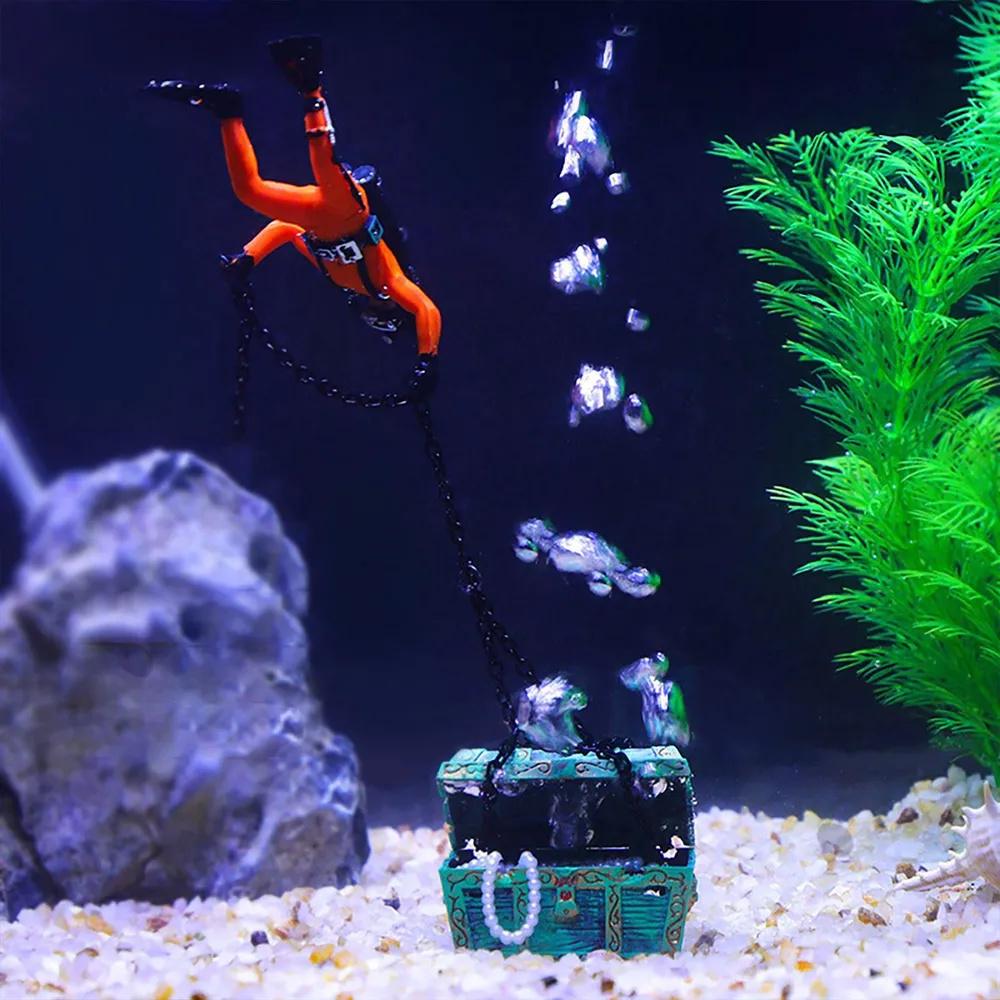 Aquarium landscaping and decoration treasure box