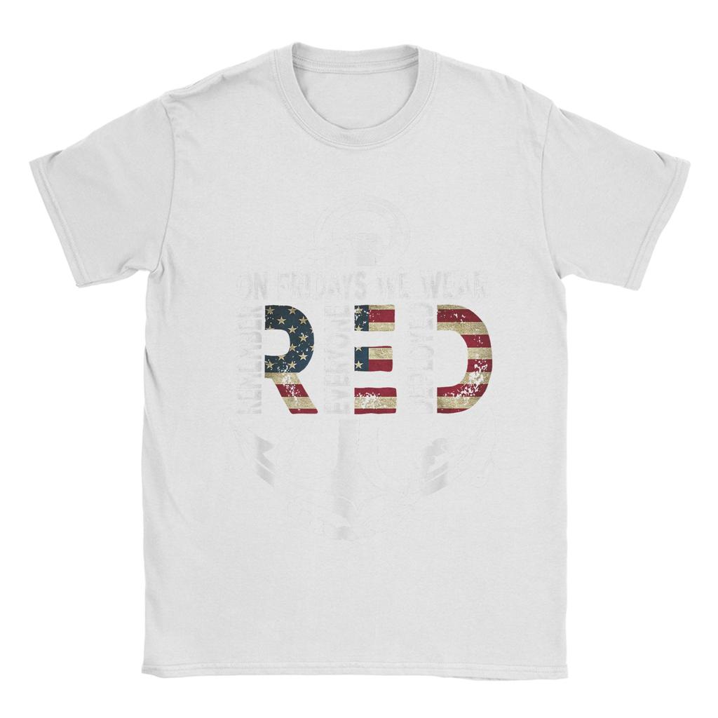 On Fridays We Wear Red Remember Everyone Deployed Navy T Shirt Summer T Shirts Unisex ONeck Plus Size Tees Short Sleeve