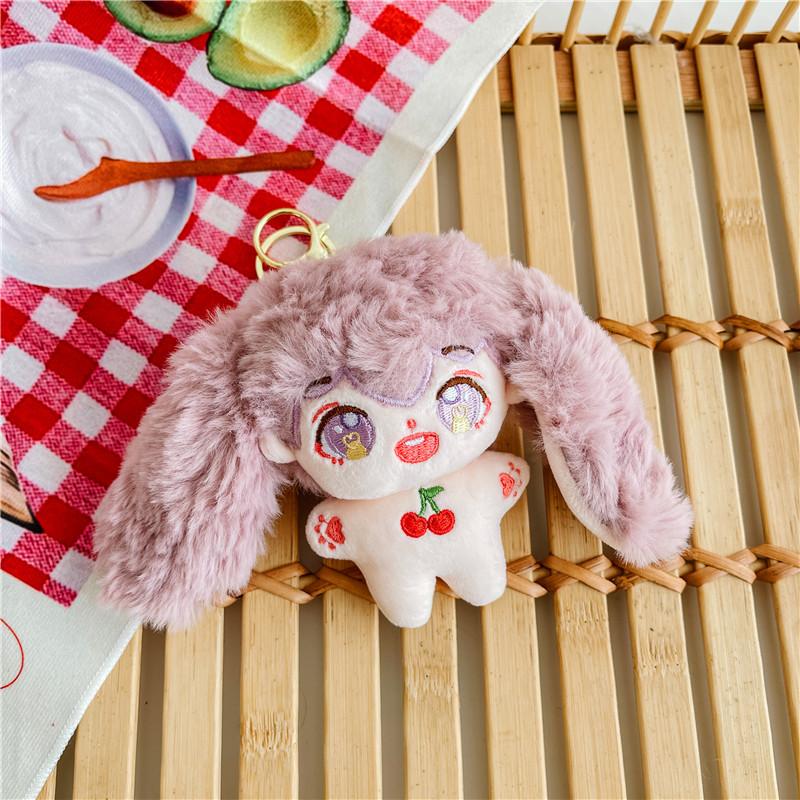 Cartoon 4-inch Pendant Keychain Atmosphere Doll Cute Rabbit Backpack Accessories Grab Machine Doll Boutique