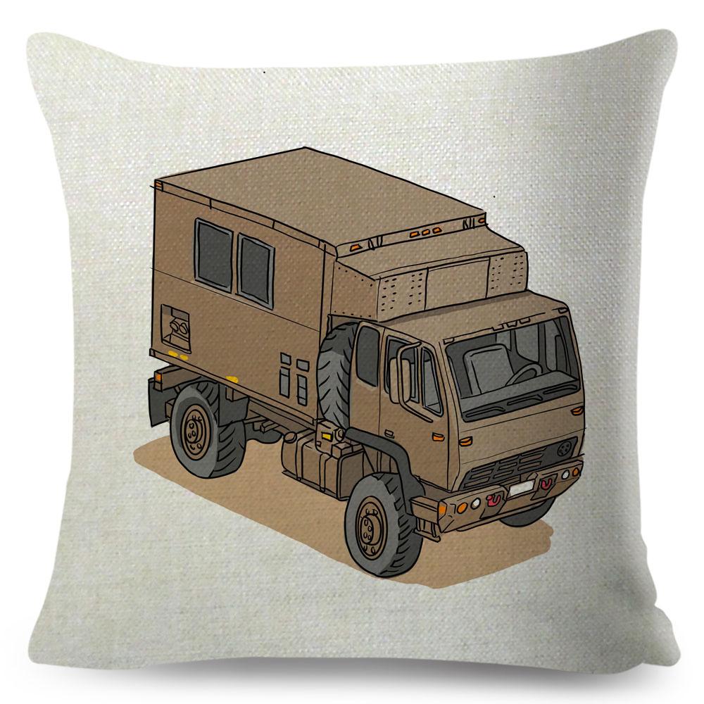Van Life Pillow Case Decor Cartoon Camper House Travel Car Cushion Cover for Sofa Home Children Room Vanlife Pillowcase 45x45cm