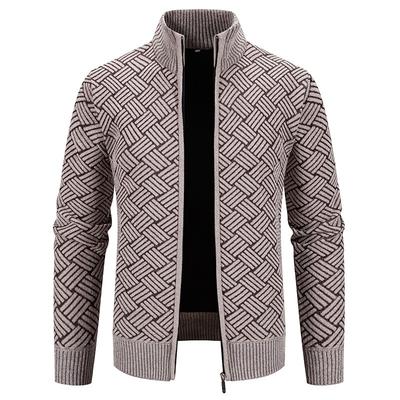 Yeni Kış Erkek Moda Rahat Dik Yaka Süveter Ceket Kalınlaştırılmış Kadife Ceket Genç ve Orta Yaşlı İnsanlar İçin