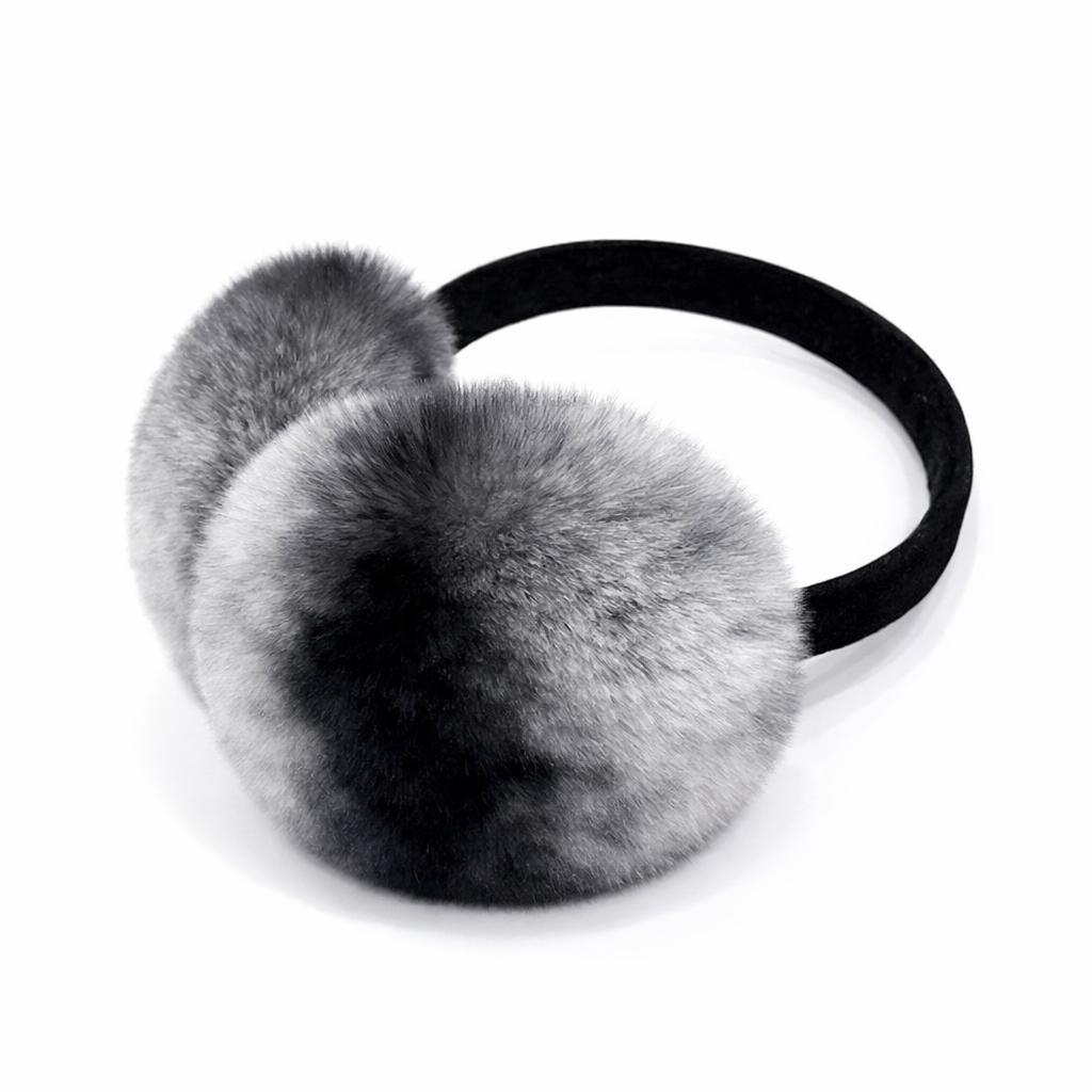 Women's Winter Plush Oversized Ear Muffs Heat-Transfer Printed New Popular Cute Rabbit Fur for Girls Warm and Stylish