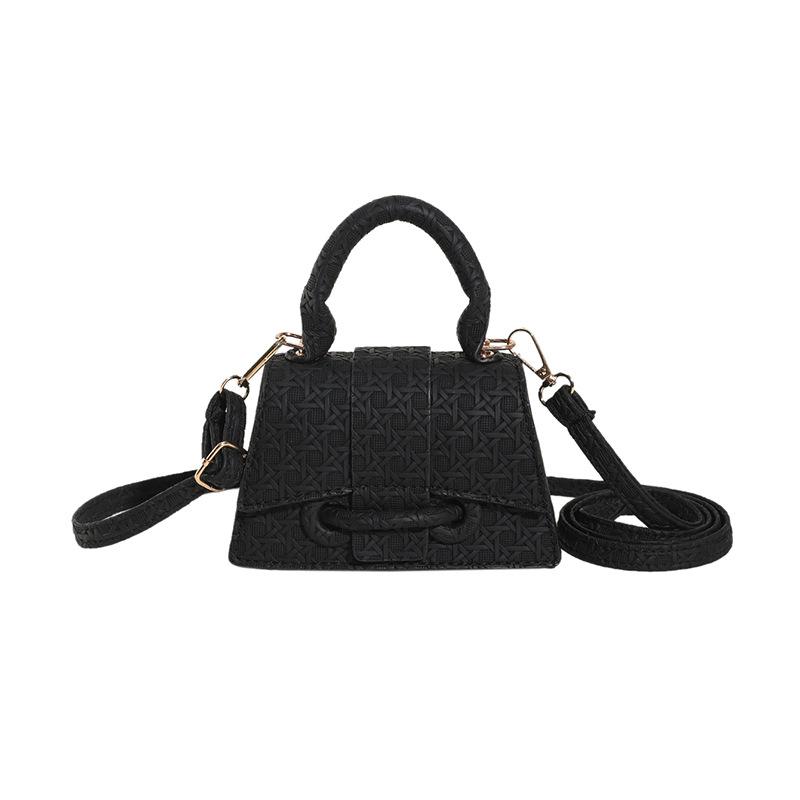 Handbag Single-shoulder Crossbody Small Square Solid Retro Fashionable All-matching Simple Daily Life Design Popular