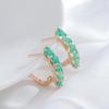 Emerald Round Cut Drop Earrings For Women Luxury Natural Zircon With  Rose Gold Color Earrings Daily Fine Jewelry