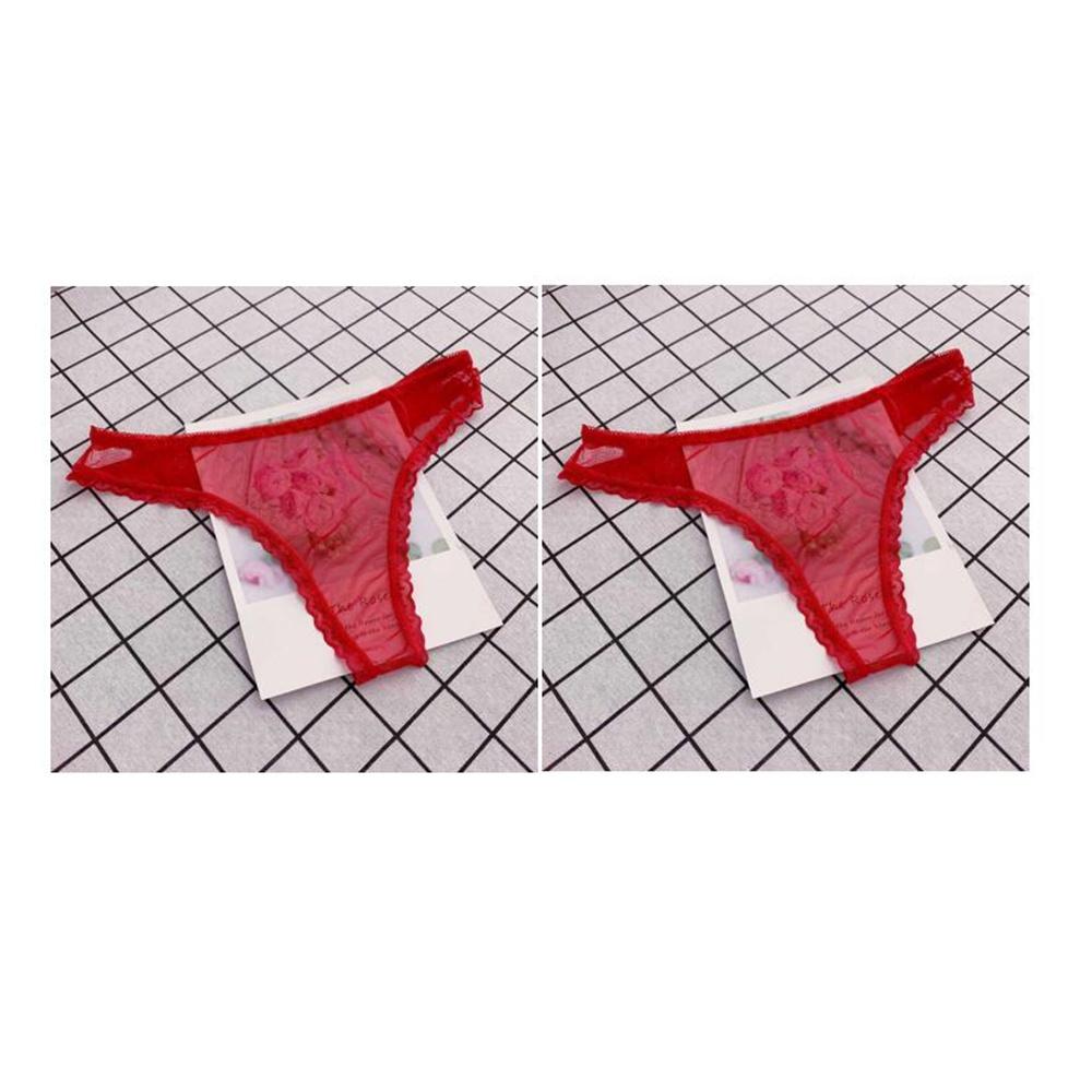 Charming !!! Women Sexy Lace Panties Low-waist Thong Underwear Solid Color Female G String Temptation Intimates