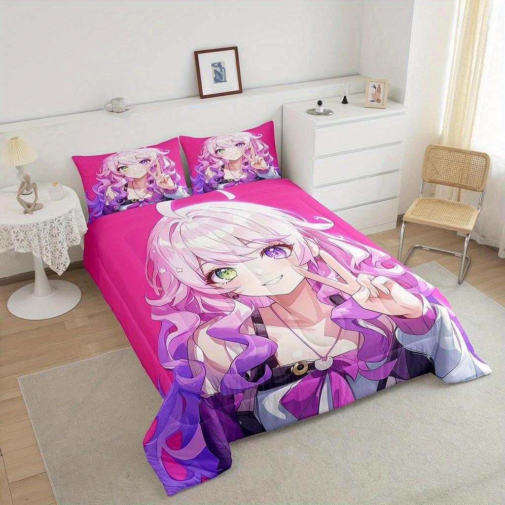 Erosebridal 2/3pcs Japanese Anime Bedding 3D Anime Comforter Set Kawaii Japanese Style Bedding Comforter Sets Cartoon Uniform