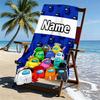 Custom Name Personalized Among Us Print Beach Towel, for Trip Camping Beach Party Home Decor, Birthday Gift for Family & Friends
